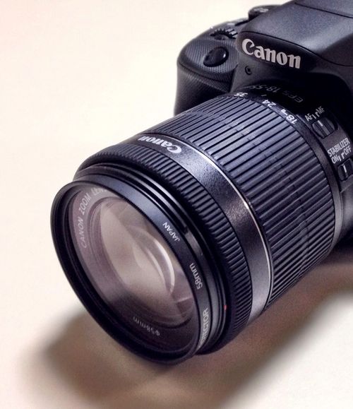 canon eos kiss x7のレンズ保護フィルターを装着